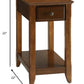 Cutie Compact Walnut Finish Single Drawer End Table