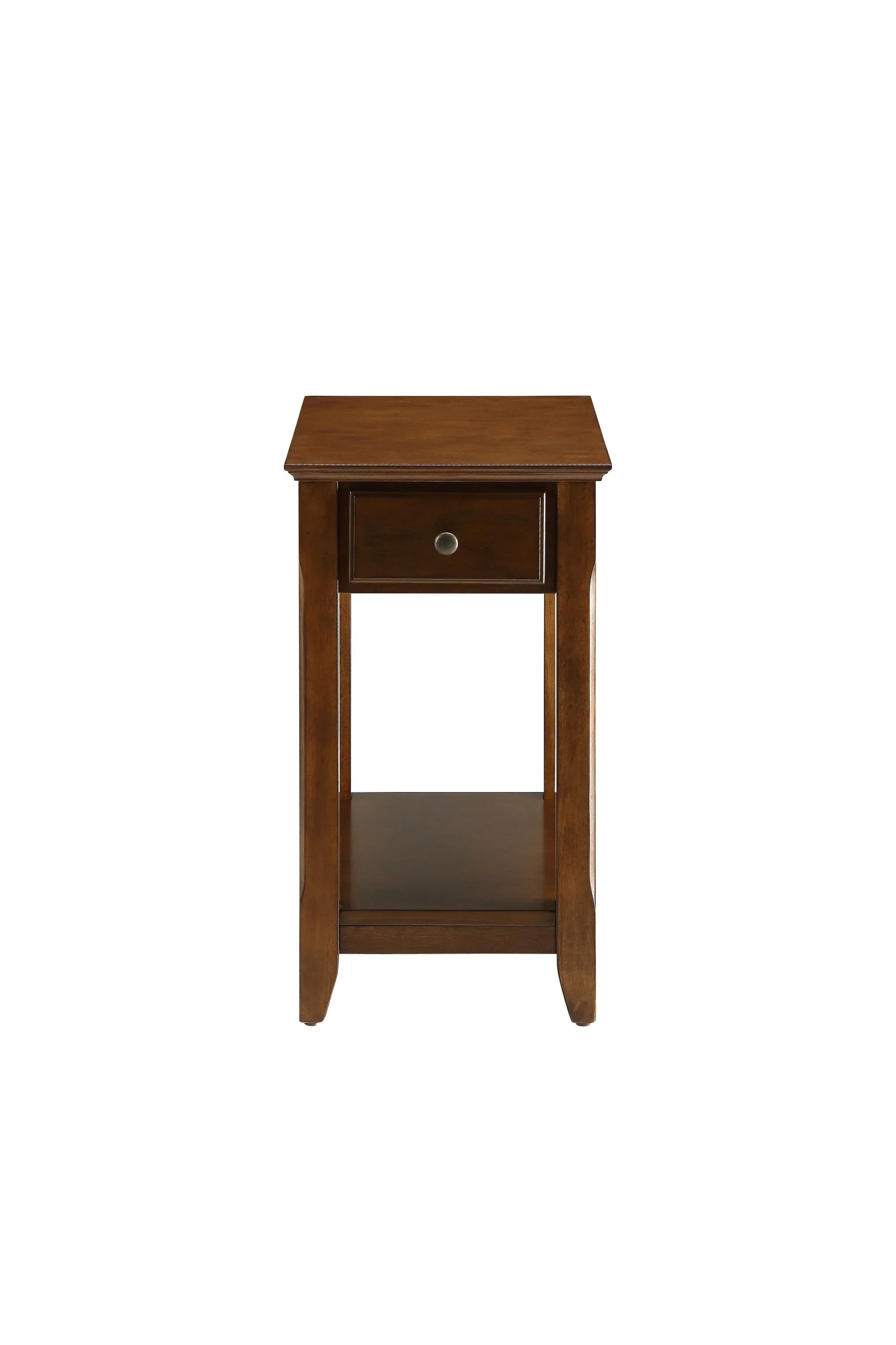 Cutie Compact Walnut Finish Single Drawer End Table