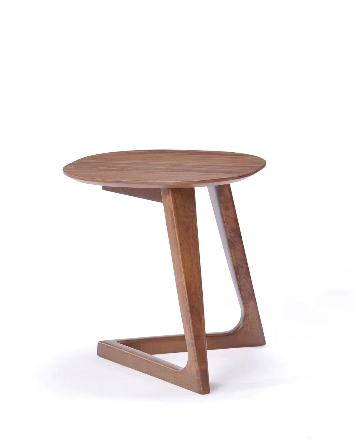Mod Walnut Wood Asymmetric End Table